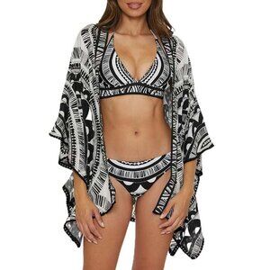 NWT Trina Turk Hula Fringe Kimono Cover Up Tunic One Size